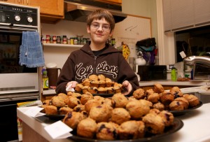 Shane with his muffin project