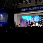 Hilde Schwab presents Crystal Award to Leonardo DiCaprio at WEF 2016