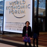 Lorrie at Congress Centre main entrance, WEF 2016