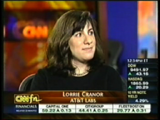 Lorrie Cranor on CNNfn - 16 September 2003